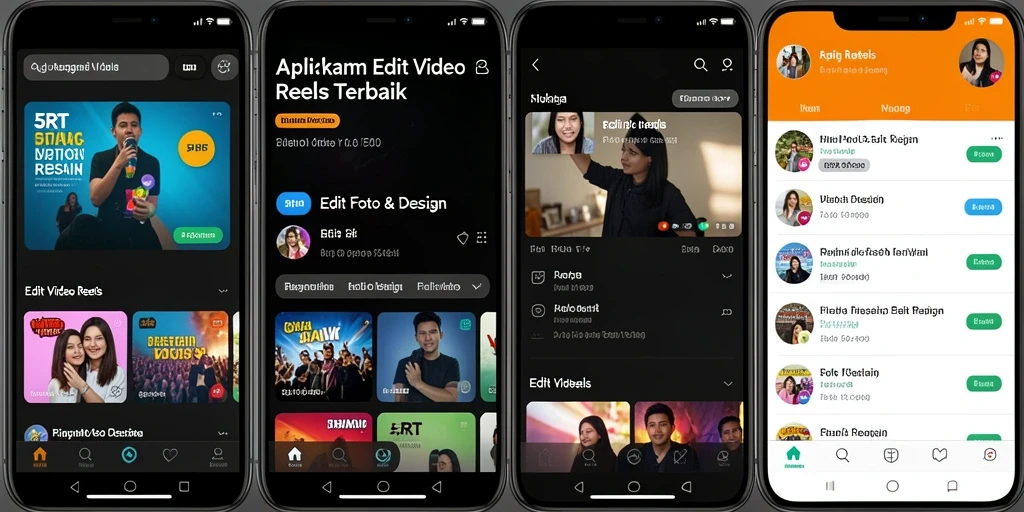 Tampilan antarmuka aplikasi 5RT yang memudahkan editing video reels.
