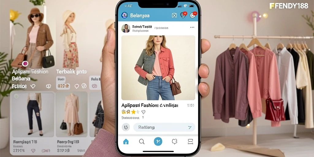 Screenshot aplikasi FENDY188 menampilkan antarmuka belanja fashion yang ramah pengguna.