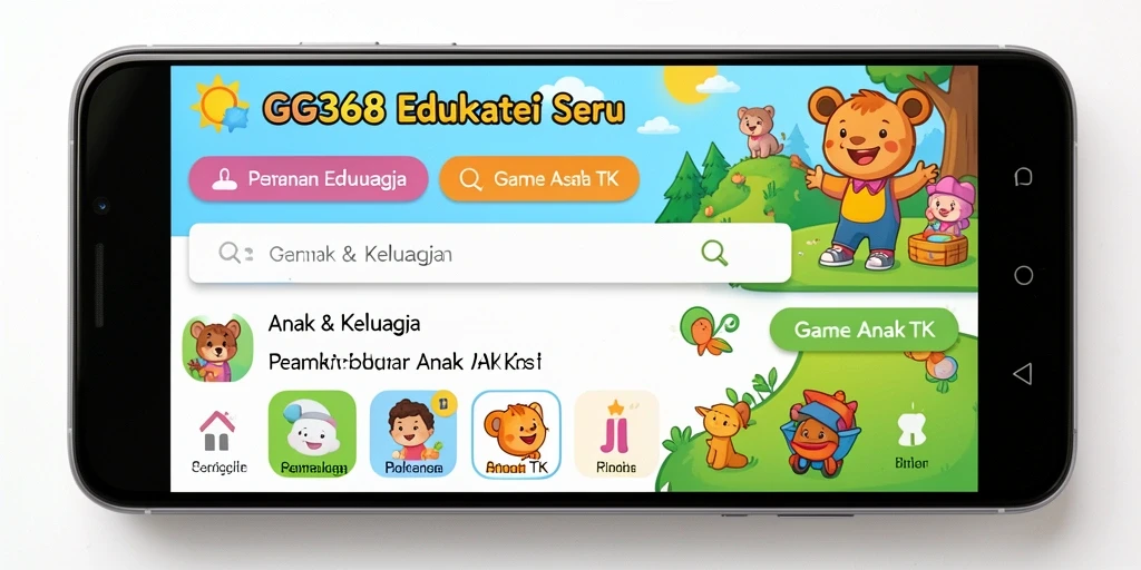 Tampilan antarmuka interaktif dari aplikasi Game Anak TK.