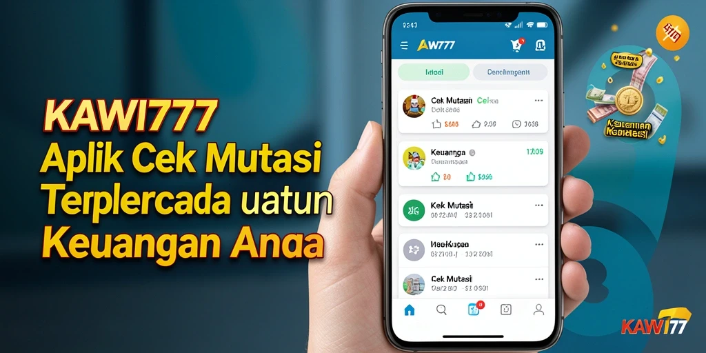 Tampilan antarmuka KAWI777 untuk pengelolaan mutasi keuangan.