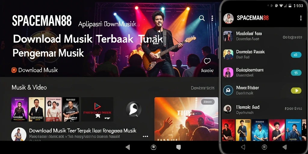 Antarmuka SPACEMAN88 yang sederhana dan menarik untuk Download Musik.