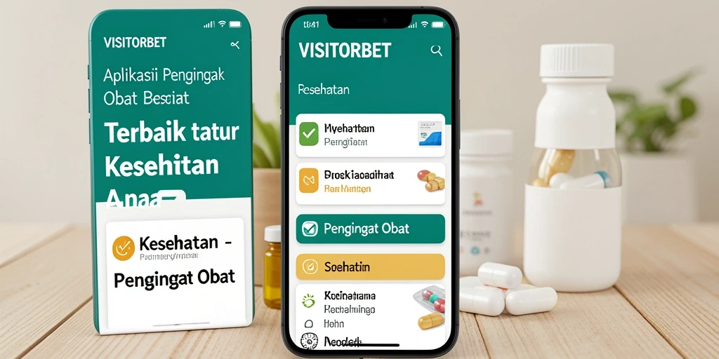 Antarmuka aplikasi VISITORBET yang intuitif memudahkan pengingat obat.