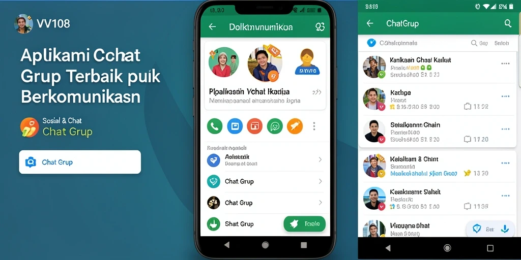 Antarmuka VW108 yang mudah digunakan untuk chatting grup.