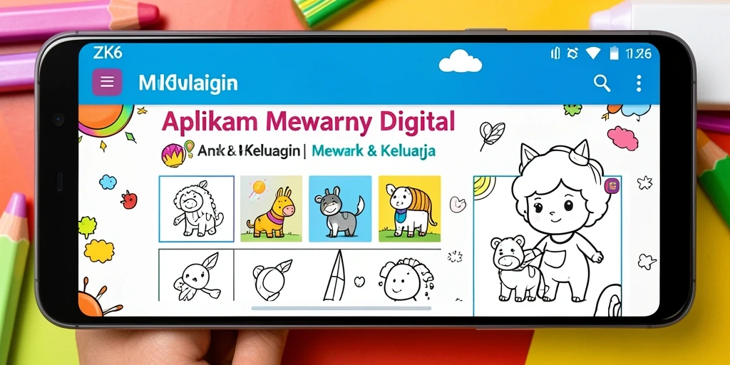 Antarmuka ZK6 yang menarik untuk mewarnai digital.